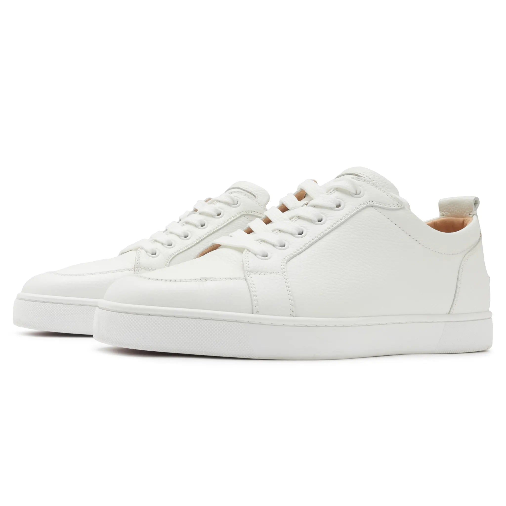 Front Side View of Preloved - Christian Louboutin Rantulow Flat White Grain 3250203WHA8